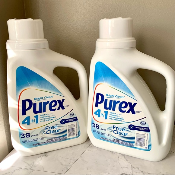 purex Other - 2x Purex Free and Clear Liquid Laundry Detergent Unscented 50oz Bottle 38 Loads